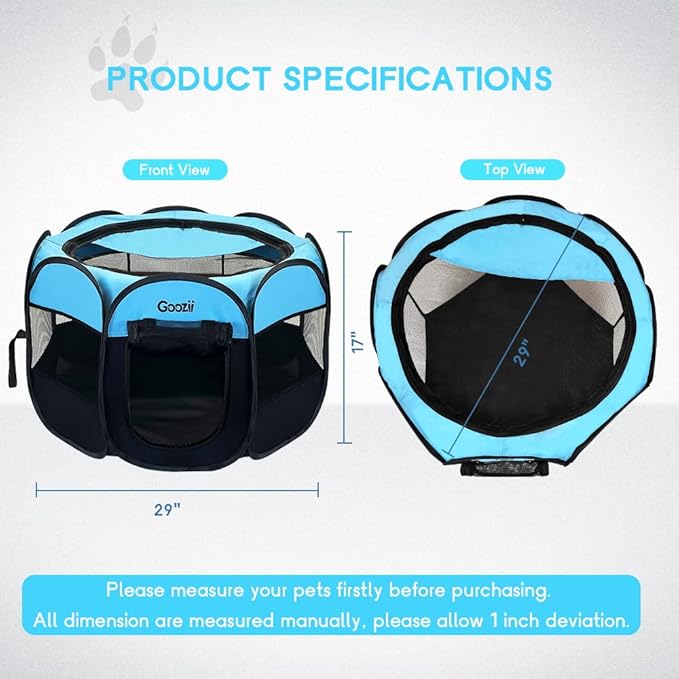 GOOZII Dog Playpen Portable Collapsible, Indoor Outdoor Pet Puppy Exercise - Image 8