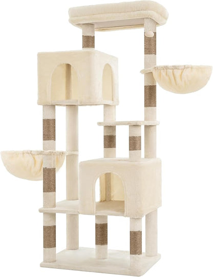 Heybly 68.1" Cat Tree with Oversized Top Platform & Wide Base, Heavy Duty Cat - Image 4