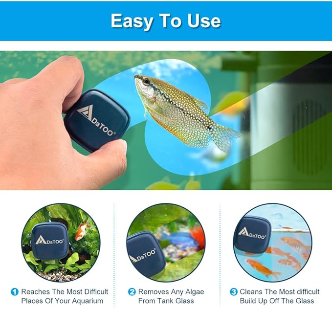 DaToo Aquarium Mini Magnetic Scrubber Scraper Small Fish Tank Cleaner Nano - Image 6