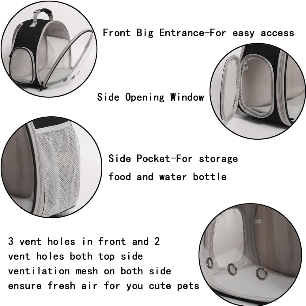 Guinea Pig Backpack Carrier, Bearded Dragon Carrier Backpack with Clear Bubble Window,Small Animal Travel Backpack for Hedgehog Rat，Chameleon,Rabbit,Sugar Glider,Airline Approved (Green, Backpack)