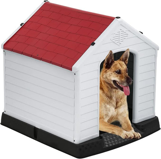 FDW Dog House Indoor Outdoor Durable Ventilate Waterproof Pet Plastic Dog House by FDW
