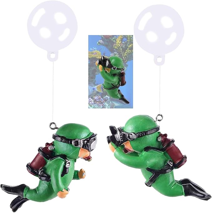 2-Pack Tank Decorations, Cute Little Diver, Aquarium Decoration Accessories by Wonflywithyou