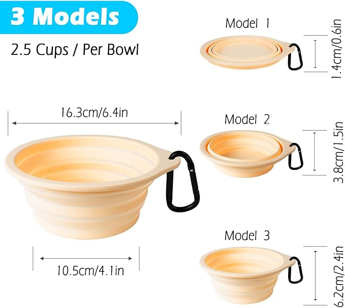 PetBonus 2-Pack Silicone Collapsible Dog Bowls, BPA Free Dishwasher Safe - Image 3