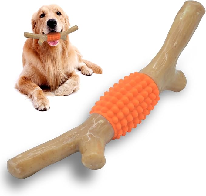 SCHITEC Dog Chew Toy for Aggressive Chewers, Tough Big Nylon & Rubber Teething by SCHITEC