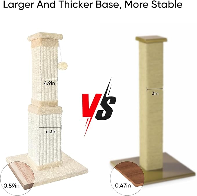 Cat Scratching Post for Large Cats, Cat Scratcher for Indoor Cats Adults - Image 5