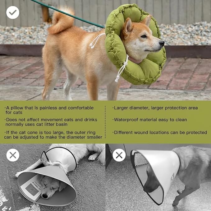 H HIDREAM Soft Dog Cones for Medium Dogs, Cute Adjustable Cone for Dogs to Stop - Image 6