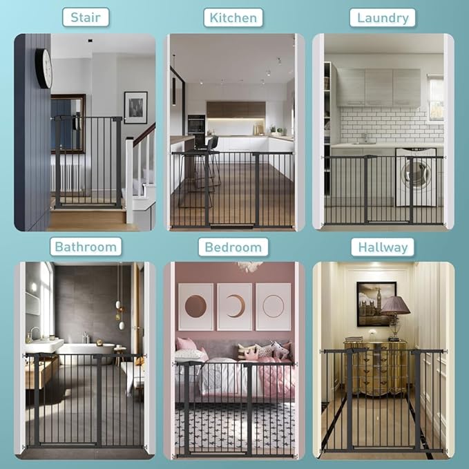 Fairy Baby 38" Extra Tall Baby Gate No Drill, 29.5"-32.2" Extra Wide Wide Dog - Image 8