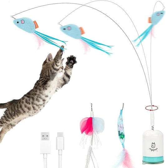 Migipaws Interactive Automatic Cat Teaser Wand Toy by MigipawsCreateMoreEnjoymenttoPetsandFamily