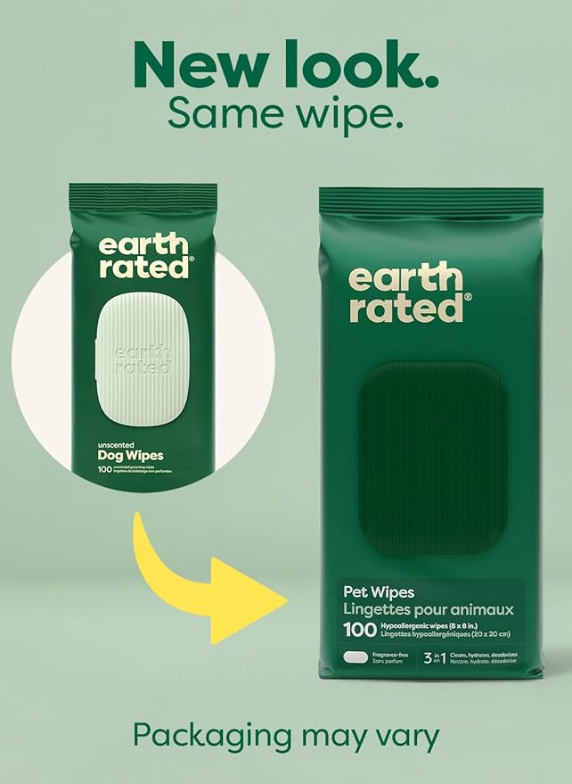 Earth Rated Pet Wipes for Dogs and Cats, Hypoallergenic, 3-in-1 Cleaning - Image 2