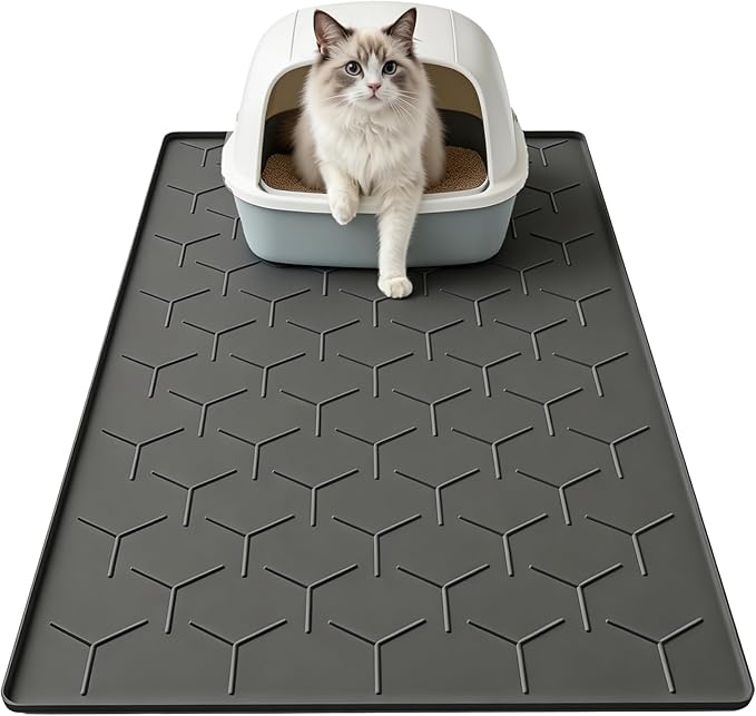 Garoopion Silicone Cat Litter Trapping Mat, Large Waterproof 34.05×22.5 inch by Garoopion