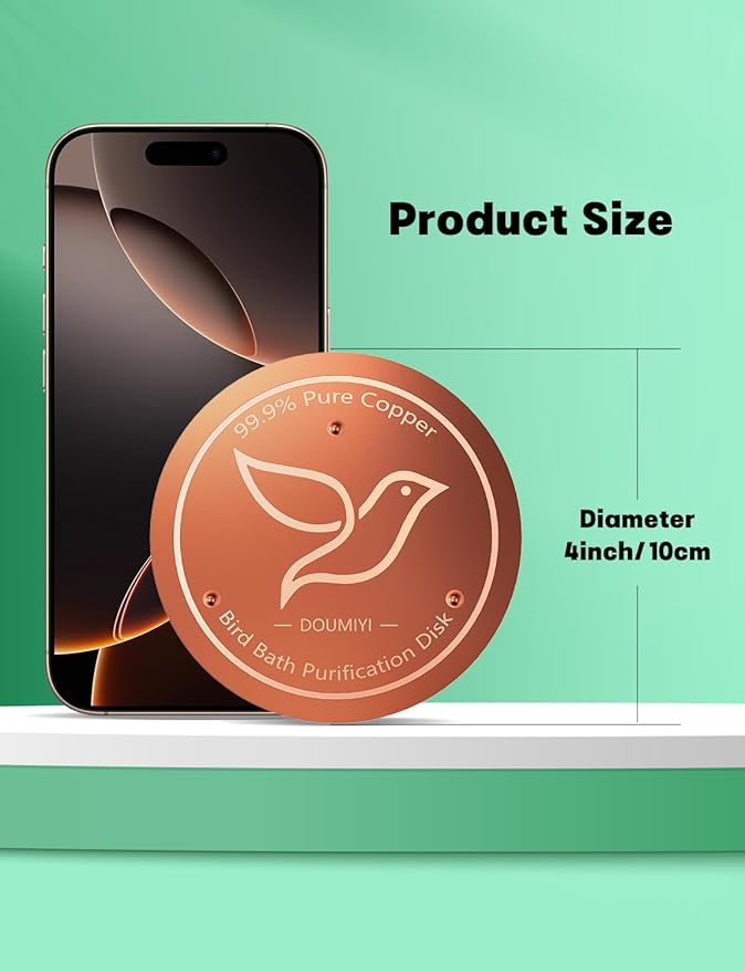 2-Pack Bird Bath Copper Disk, 0.6mm Thick 99.9% Pure Copper Cleaning Disk - Image 7
