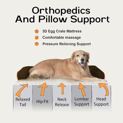 Large Dog Bed Orthopedic Washable: Extra Brown XL XLarge Big Dog Bed - Image 3