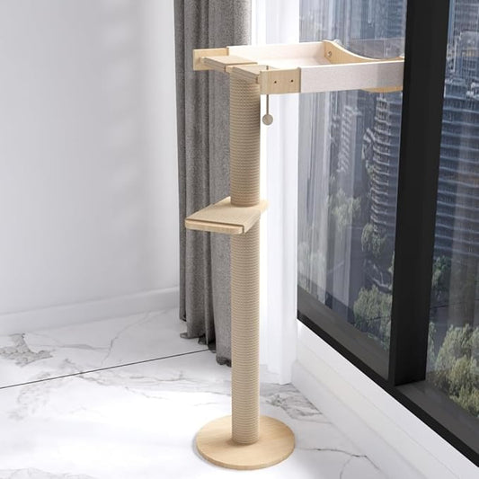 Cat Window Perch with Scratching Post Strong Supported by Unknown