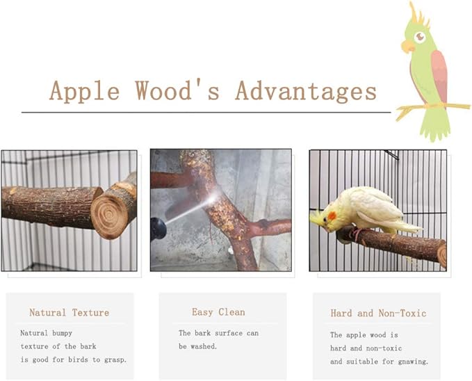 Pet Bird Swing, Parrot Cage Toys, Natural Wooden Swing Toys - Image 5