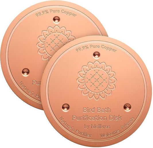 Mellbree 2-Pack Bird Bath Copper Disk, 0.6mm Reinforced 99.99% Pure Copper by Mellbree