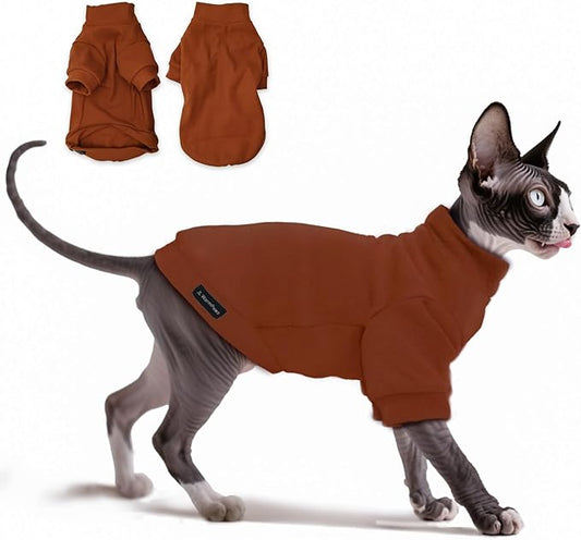 Fleece Sphynx Cat Sweater Pullover by JLWarmPaws