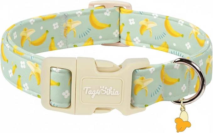 Cute Banana Pattern Dog Collar, Spring Summer Design Puppy Collar, Cotton by Unknown