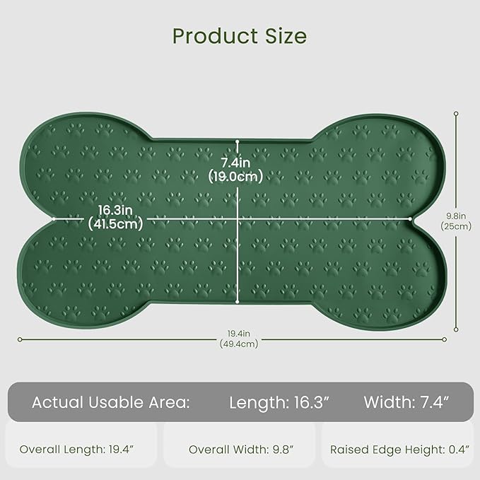 PWTAA Dog Food Mat Anti-Slip Silicone Dog Bowl Mat Thicker Pet Placemat - Image 2