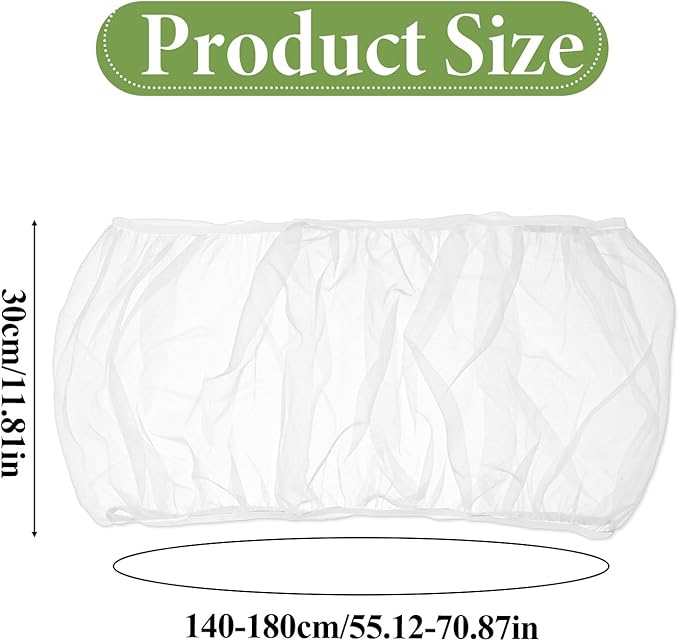 Trinkrittey Bird Cage Seed Catcher White Bird Cage Net Cover Adjustable Birds - Image 2