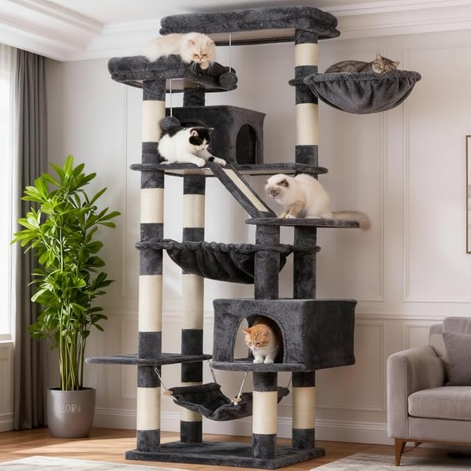 Heybly Cat Tree, 71-Inch-Tall Tower - Image 8