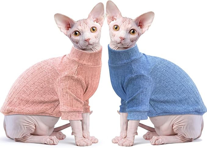 Idepet Sphynx Hairless Cats Sweater Shirt Kitten Soft Puppy Clothes Pullover by Idepet