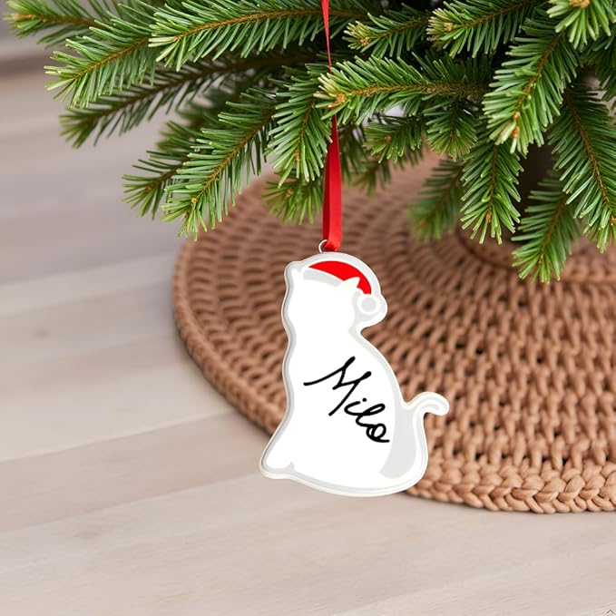 Kate & Milo Ceramic Cat Christmas Ornament – Personalized Pet Holiday Tree - Image 5