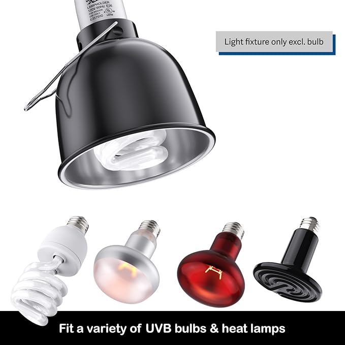 MRREPTILE Reptile Light Fixture – 5.5'' Deep Dome Lamp - Image 2