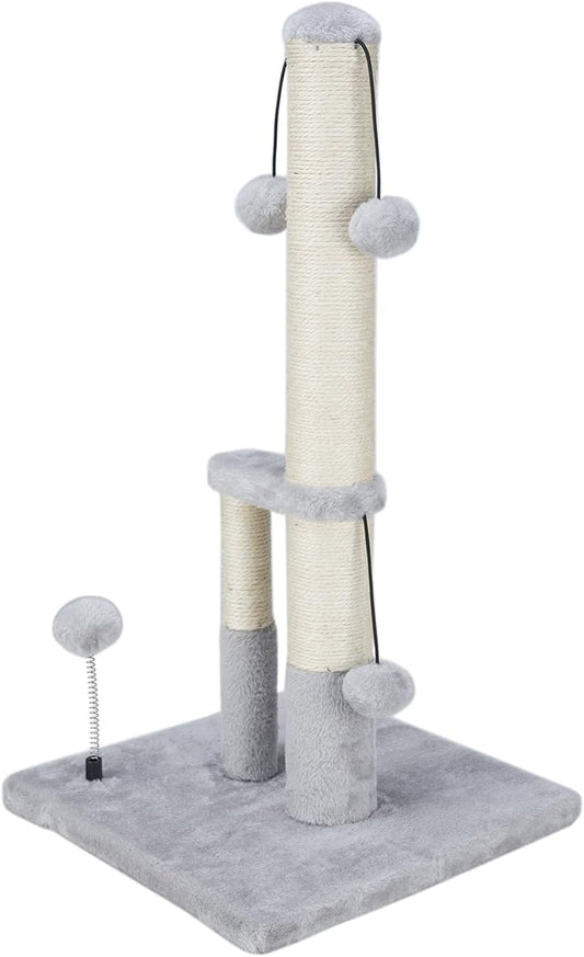 Dimaka Tall Cat Scratching Post, Double Lower Posts Extra Stable Cat Post Tree by DIMAKA