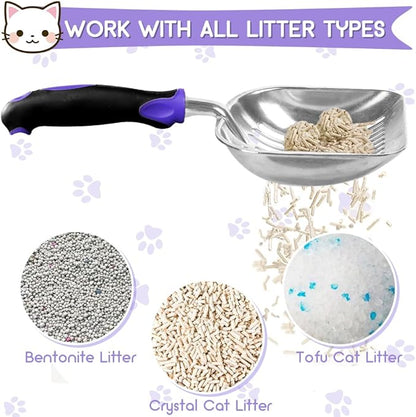 Cat Litter Scoop, Metal Cat Scooper, Rubber Handle Scoop, Sifting Shovel - Image 3