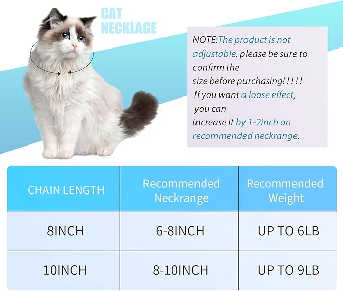 Hillban Cat Collar Diamond Chain Glitter Collar Walking Metal - Image 2