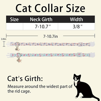 Cat Collars for Girl Cats & Boys, 2 Pack Soft Cotton Breakaway Collar - Image 6