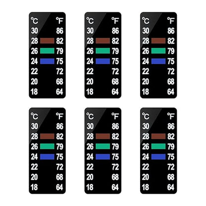 AQUANEAT 6 PCS Aquarium Thermometer Strips, Fish Tank Thermometer Sticker by Aquaneat
