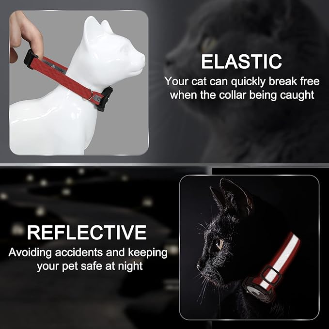 Reflective AirTag Cat Collar, Integrated Cat Tracker Collar - Image 2