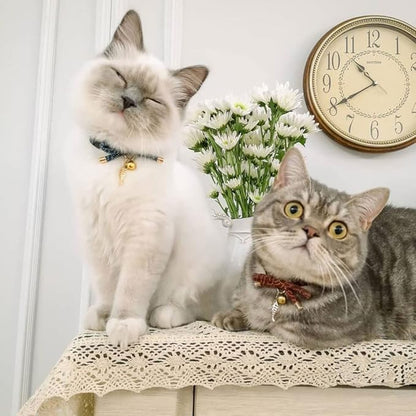Cute Bowtie Cat Collar with Bell. Japanese Stylish Bowknot & Fish Charm. Safety - Image 6