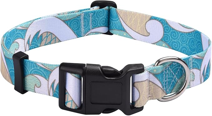 Mihqy Dog Collar with Bohemia Floral Tribal Geometric Patterns by Mihqy