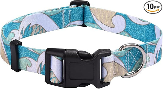 Mihqy Dog Collar with Bohemia Floral Tribal Geometric Patterns by Mihqy