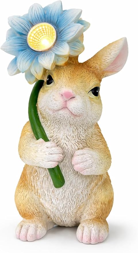 GoGnome Solar Rabbit Garden Statue by GoGnome