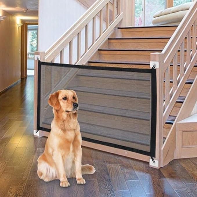 Pet Gate, Retractable Dog Gate, Pet Gate Indoor, Indoor Outdoor Retractable Dog by Unknown