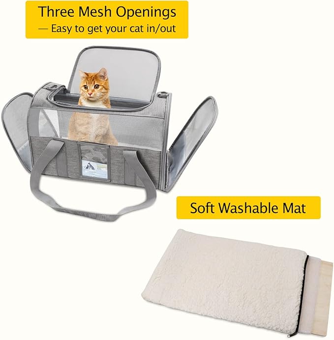 Refrze Cat Carrier for Large Cats 20 lbs, Medium Cat Under 25 lbs, Dog Carriers - Image 3