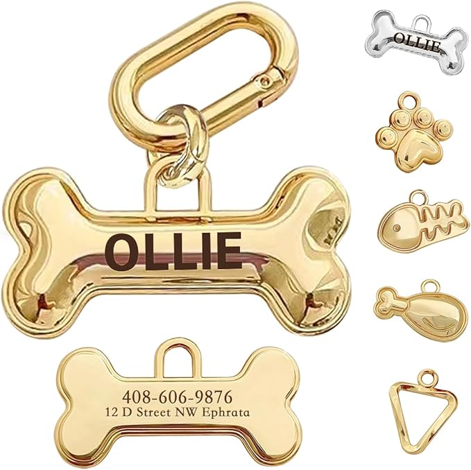 Dogs Tag Stylish Personalized Double Sided Deep Engraved Cat & Dog Tags Engraved by MEMOPAW