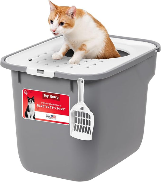 IRIS USA Cat Litter Box Large Top Entry by IRISUSA