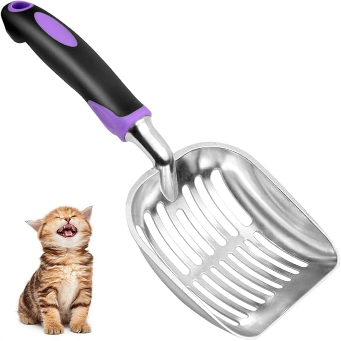 Cat Litter Scoop, Metal Cat Scooper, Rubber Handle Scoop, Sifting Shovel by Showvigorismorethanjustabranditsalifestyle