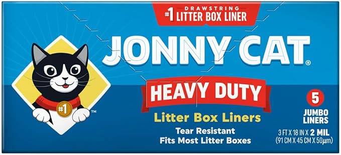JONNY CAT Litter Box Liners, Heavy Duty Drawstring Liners, 5 Liners per Box - Image 4