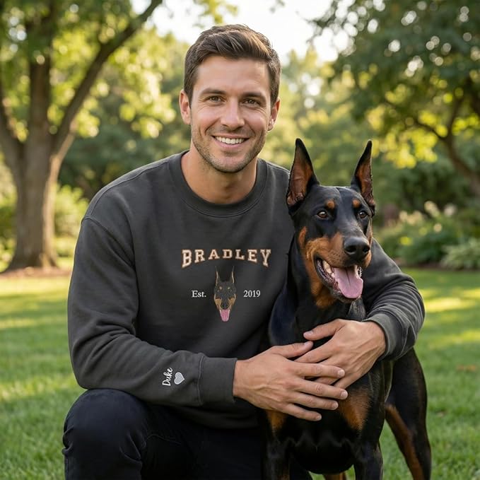 Custom Embroidered Sweatshirt Dog From Real Photo - Image 2