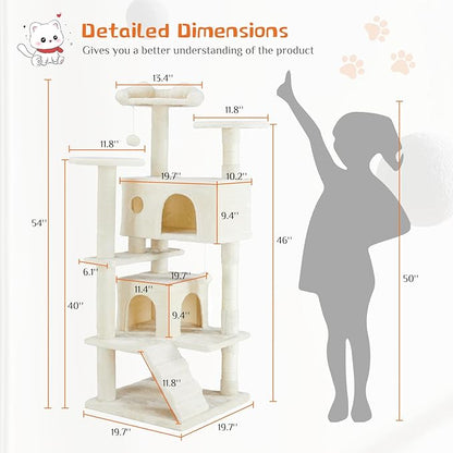 Sweetcrispy 54 Inch Cat Tree Tower, Indoor Cat Condo - Image 3