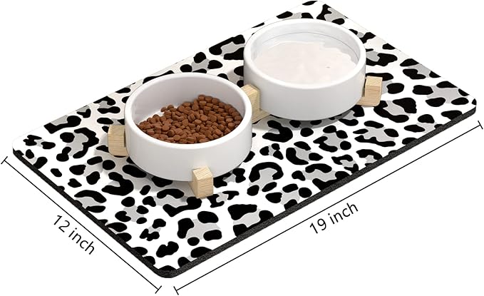 Rnivvi Dog Food Mat, Cute Anti-Slip Rubber Pet Feeding Rug Protect Floors - Image 2