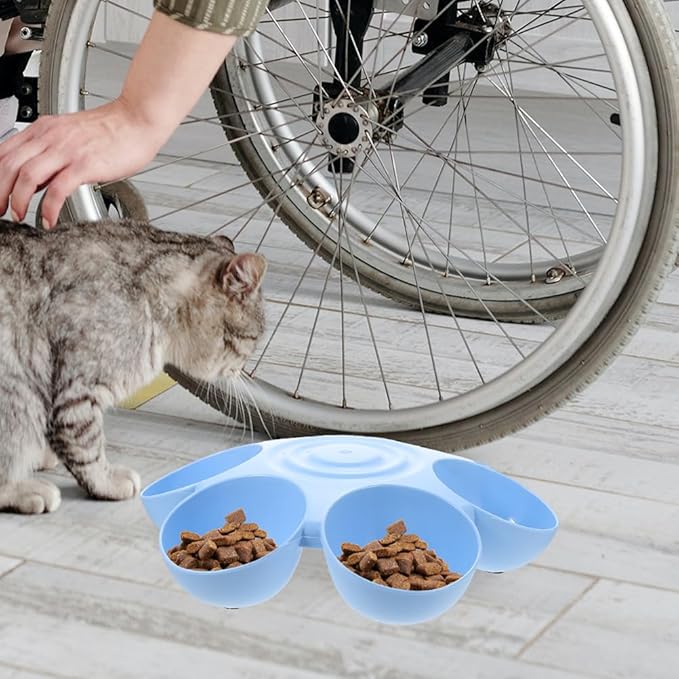 POPETPOP 2pcs Cat Food Water Bowls Plastic Dog Cat Feeder Bowls Multi- Feeder - Image 2