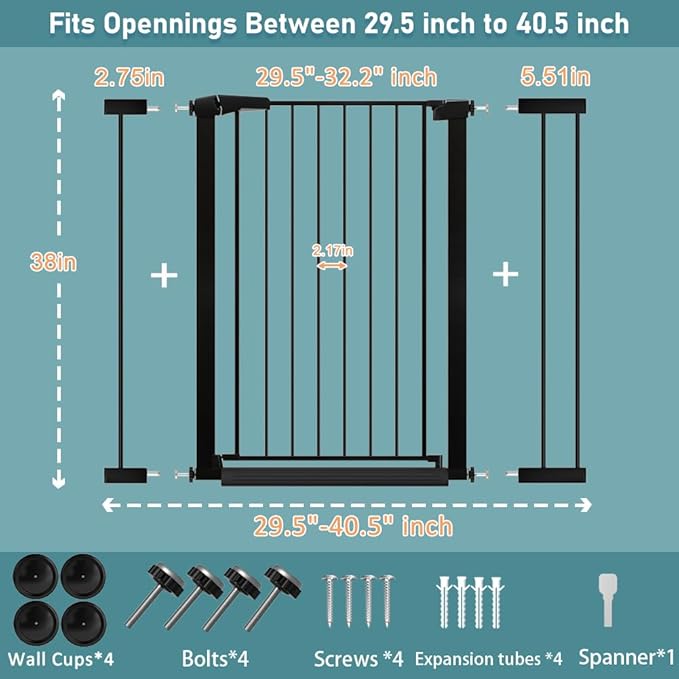 Fairy Baby 38" Extra Tall Baby Gate - Image 2
