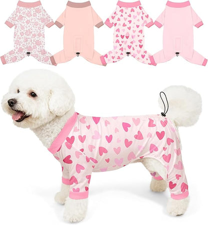 Bienbee Dog Pajamas, 4 Pack Dog Recovery Suit Shedding Suit Cute Soft Puppy by Bienbee