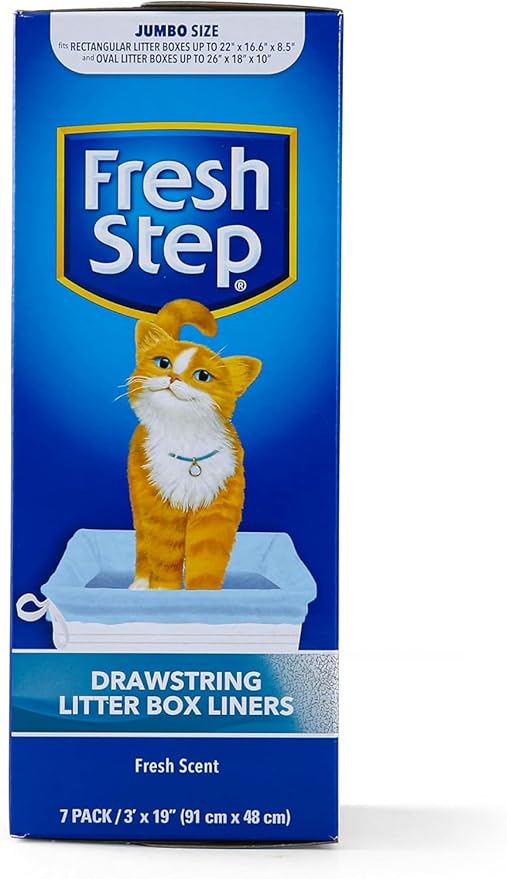 Fresh Step Jumbo Drawstring Cat Litter Box Liners Scented Heavy Duty Kitty - Image 2